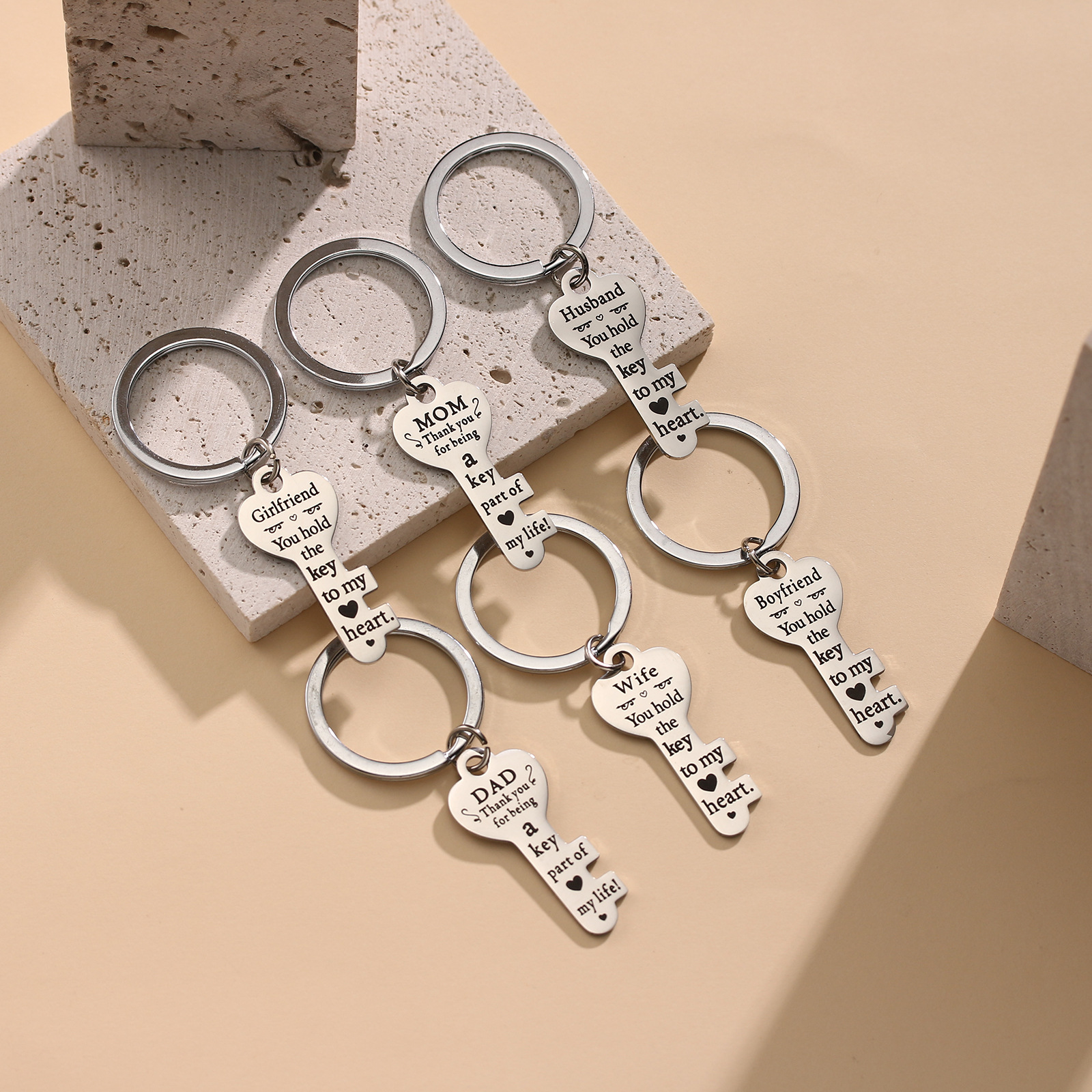 cute keychain for St. Valentine's Day stainless steel