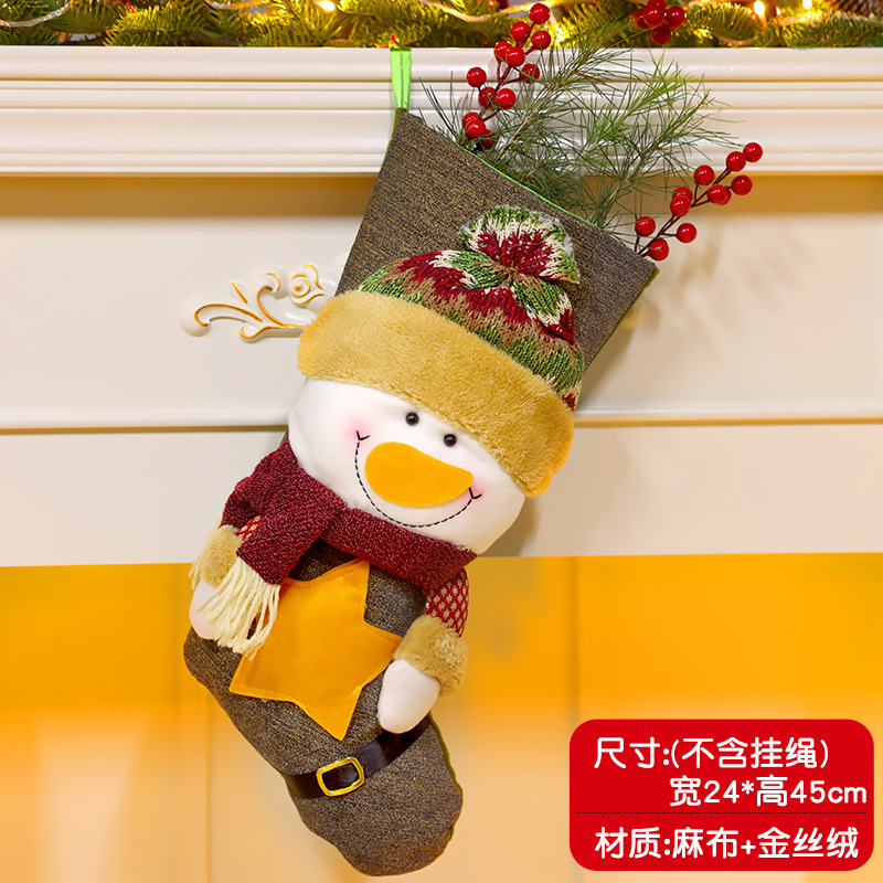 クリスマスデコレーション クリスマスツリーペンダント 大きなクリスマスソックス サンタクロース 雪だるま キャンディギフトバッグ|undefined