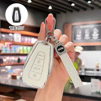 Car key bag – X6, X3, Binrui - model-a-pearl-white-single-case-car-logo-rope-buckle