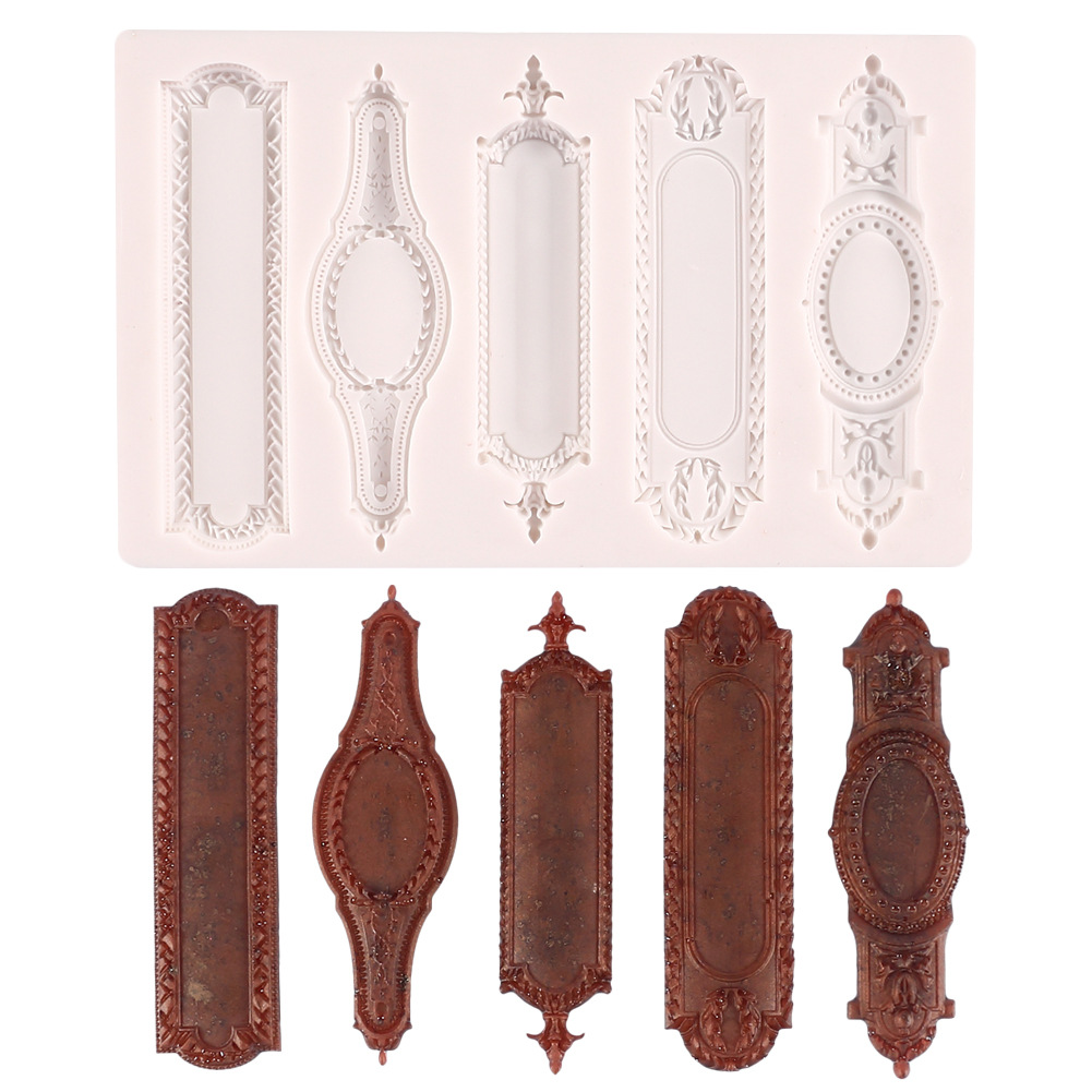 欧式镜框宫廷浮雕液态硅胶模具  DIY翻糖蛋糕围边巧克力装饰工具