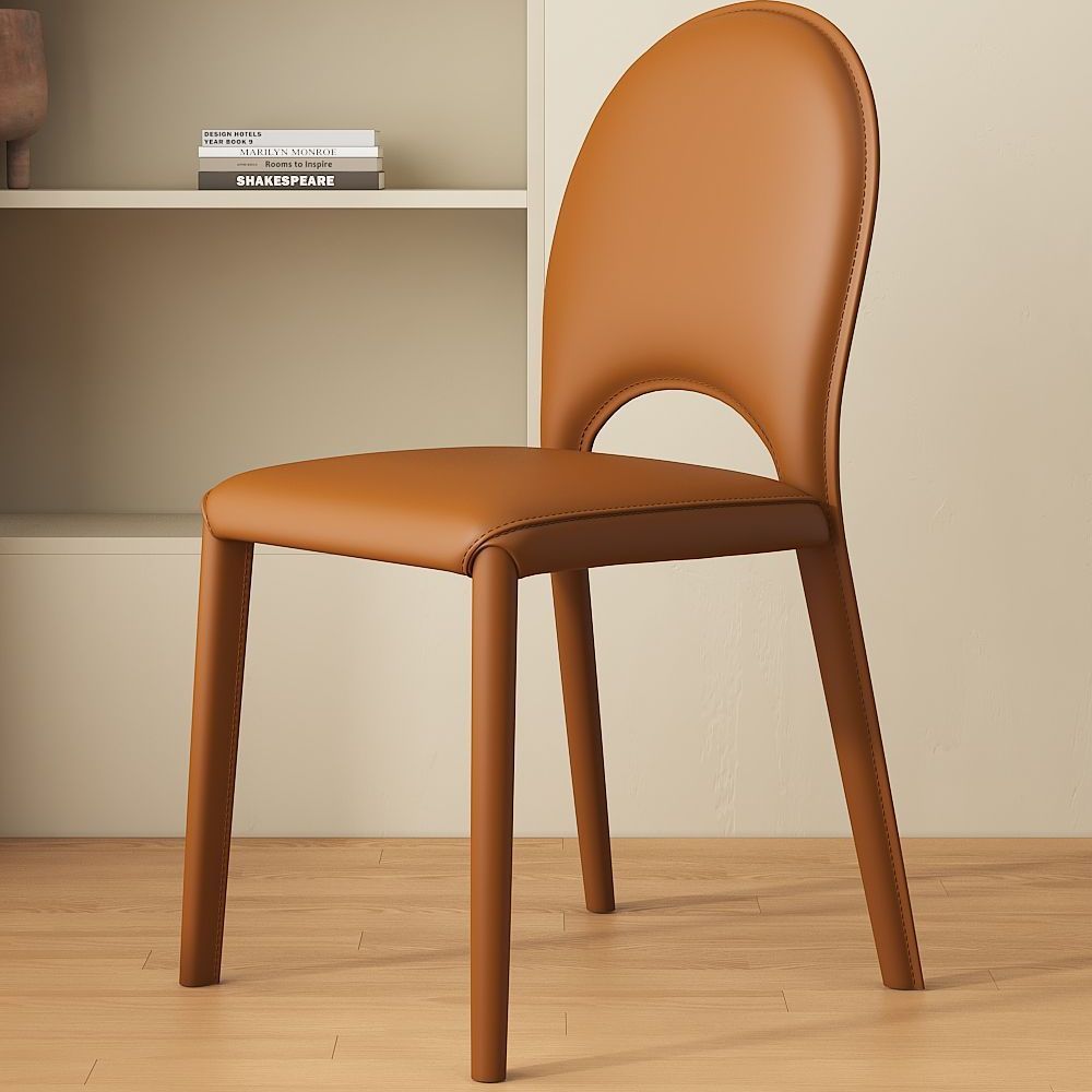 silla de comedor de estilo crema estilo minimalista mesa de comedor de hotel taburete de respaldo de diseño modelo silla de cuero de silla