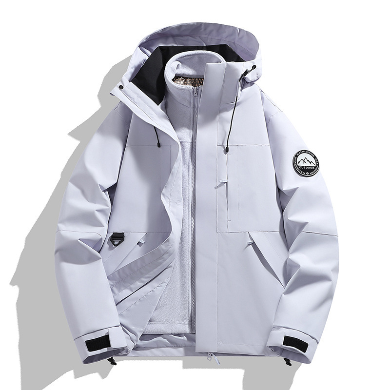 批发冲锋衣定制logo印字工作服风衣男女三合一可拆卸秋冬户外外套|undefined