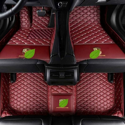 Modelə uyğun ayaqaltı — full-coverage car floor mats - porsche-718-single-layerwine-red