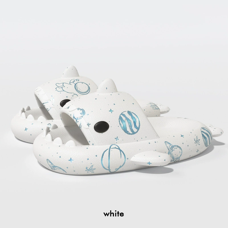 Platform Shark Slippers (Shark), summer funny slide, 4 cm platform, gradient colors