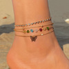 Ankle bracelet, chain, fashionable advanced set, European style, light luxury style, high-quality style, wholesale