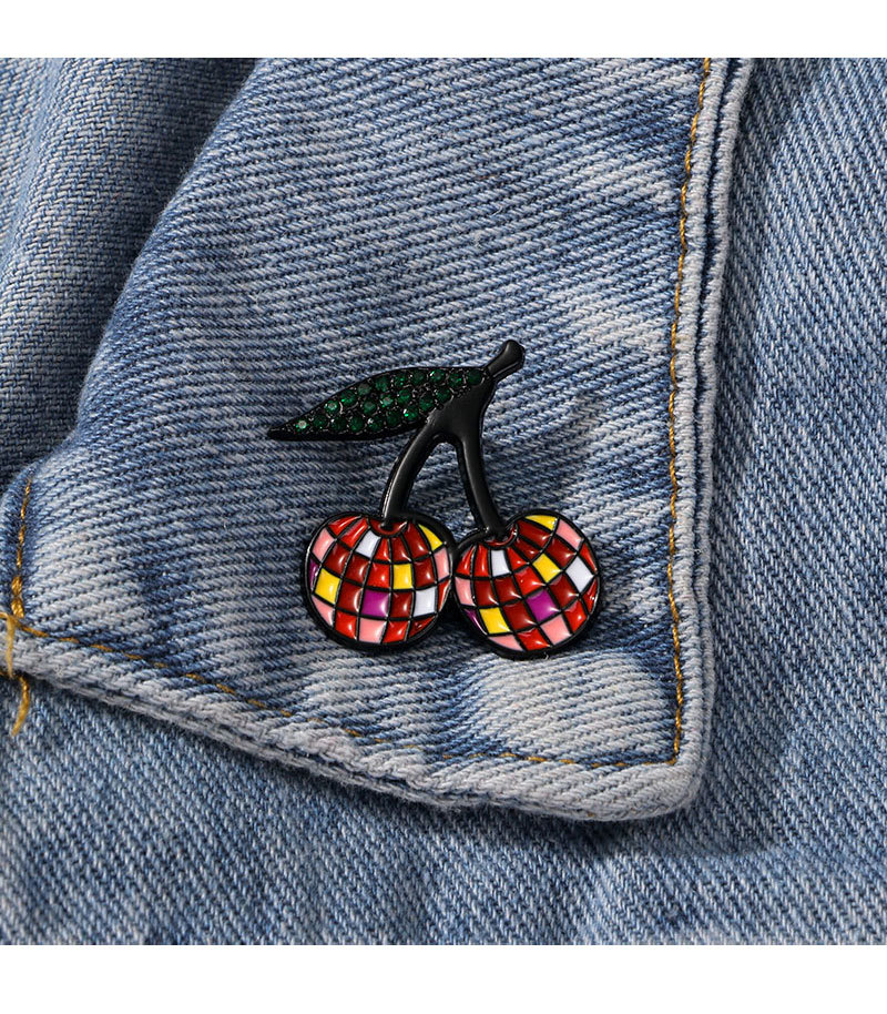 All Seasons Season Cute Pin Cherry Disco Ball Alloy Enamel Unisex Brooches