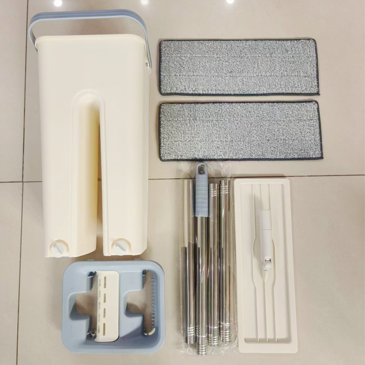 Hand-free Flat Mop Household Lazy Mop Bucket Dry and Wet Separation Mop Bucket Lazy Flat Mop Clean