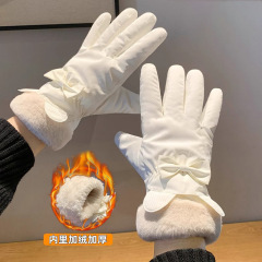 手套女冬季加厚加绒骑车防寒可触屏女士冬天骑行电动车保暖棉手套