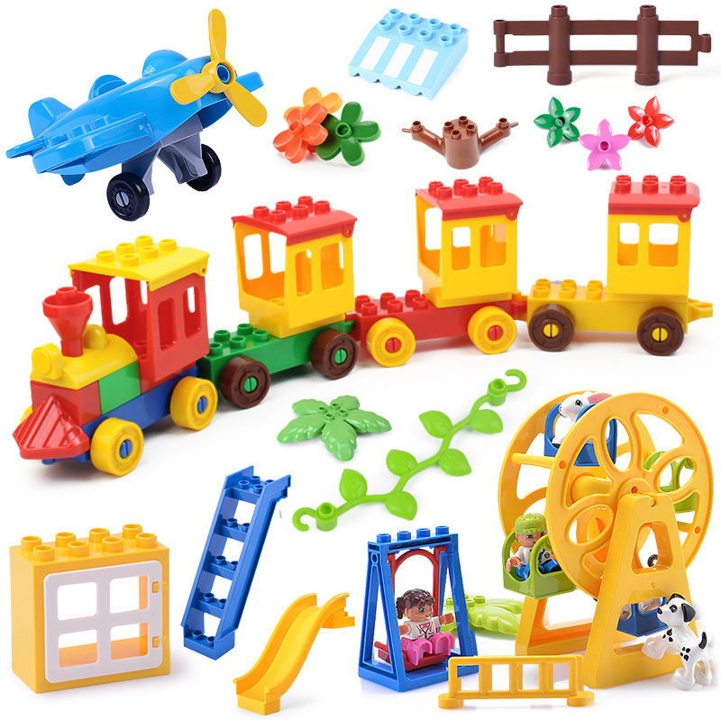 Compatible with Lego Large Particle Building Blocks Toy Accessories Amusement Park Ferris Wheel Swing Slide Fence Seesaw Doors and Windows Compatible with Lego Large Particle Building Blocks Toy Accessories Amusement Park Ferris Wheel Swing Slide Fence Seesaw Doors and Windows