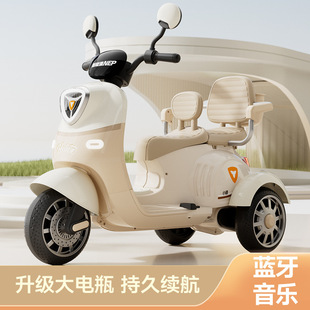 Parent-Child Double Children's Electric Motorcycle Double-Seater Tricycle Male and Female Baby Music Remote Control Dual-Drive Children's Motorcycle