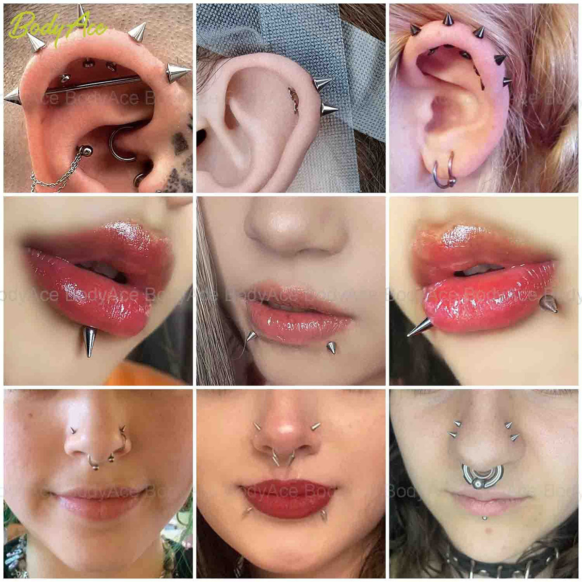 G23 Titanium External Thread Pointed Cone Devil Nail Lip Ear Bone Nail Tiger Tooth Nail Eyebrow Nail detail image 6
