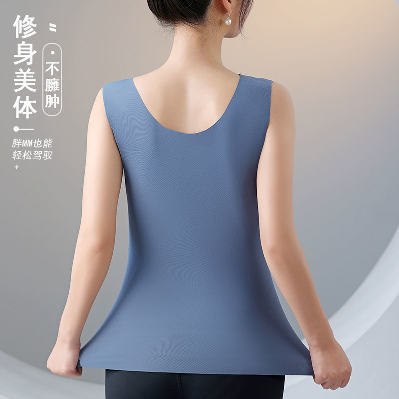 夏季薄款免穿文胸冰丝女士蕾丝背心带胸垫一体式透气凉感美背内衣|undefined