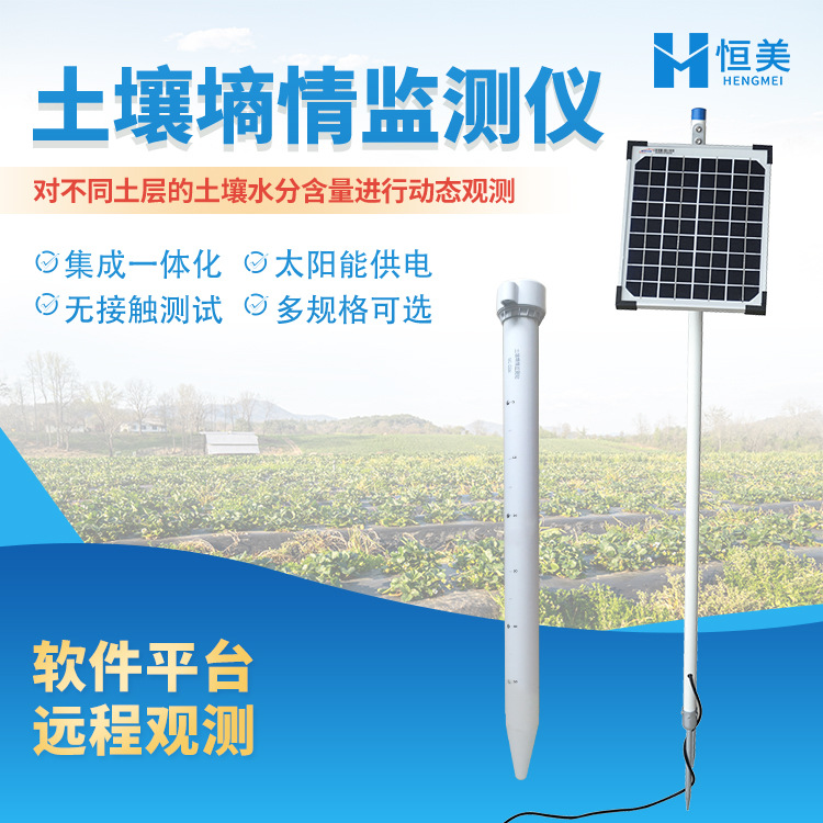 管式土壤墒情监测仪无线远程自动土壤水分监测站系统设备温湿度仪