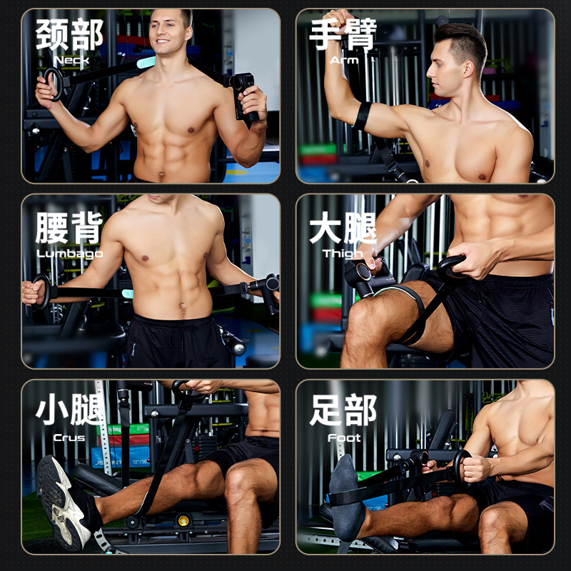 Pistola de Masaje Muscular Transfronteriza, Masajeador de Relajación Muscular, Vibración de Cuerpo Completo, Cinturón Eléctrico de Estiramiento, Pistola para la Columna Cervical, Compresa Caliente, Fisioterapia