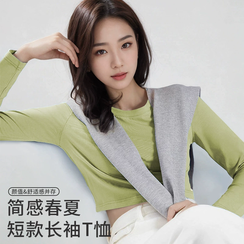 方 Big orange secret Short T-shirt, 夏季 时尚 贴身 long-sleeve, 圆领, 批发