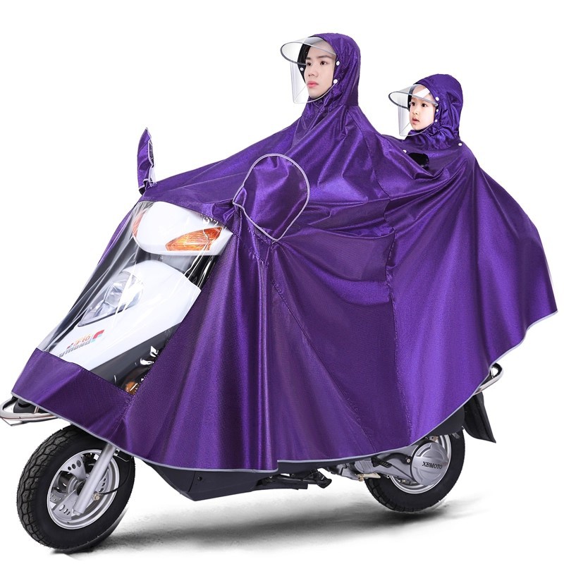 Coche eléctrico impermeable padre-hijo madre-hijo solo doble más tamaño poncho motocicleta batería coche largo cuerpo completo a prueba de lluvia