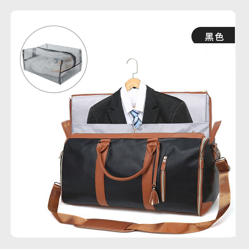New in stock Business Commuter Folding Suit Bag Large Capacity Multifunctional Leather Storage Crossbody Luggage Bag