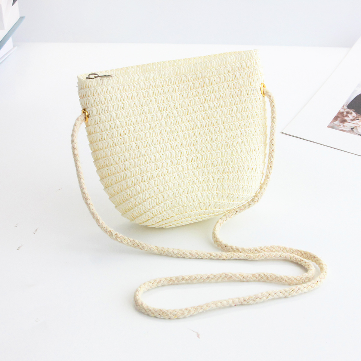 Bolso de hombro de los niños bolsa de paja de los niños pequeña cartera lindo todo partido bolsa de paja pequeña chica fresca accesorios bolsa