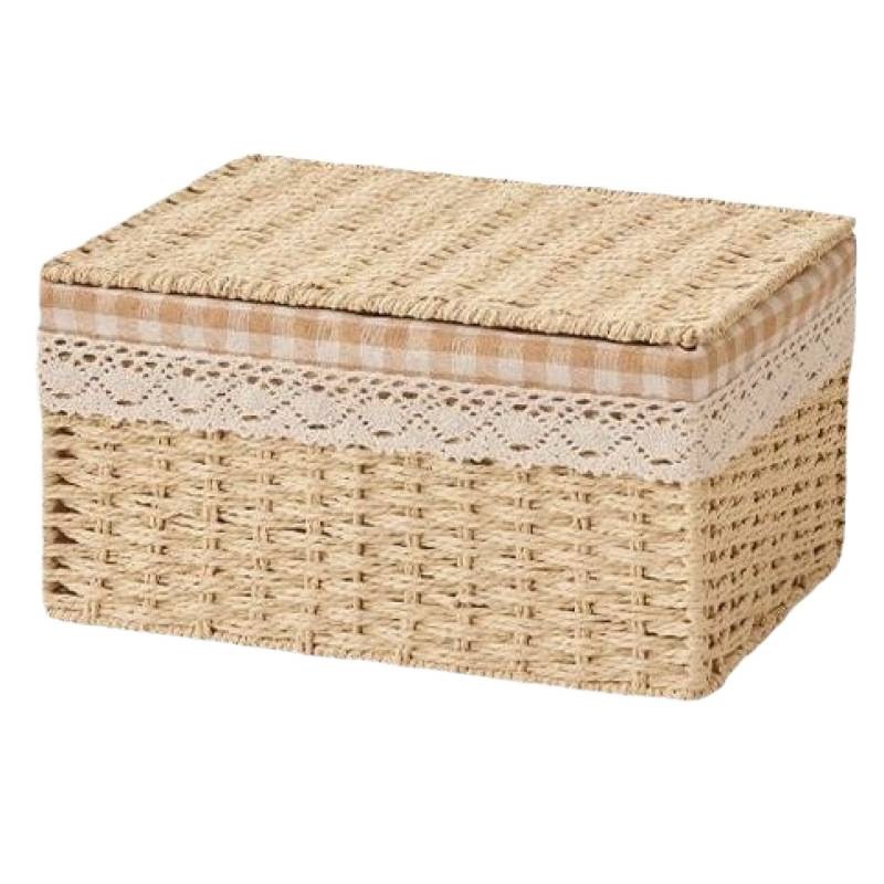 armario doméstico cajón caja de almacenamiento canasta de tela de caña snack juguetes caja de acabado de artículos canasta de tela image 6