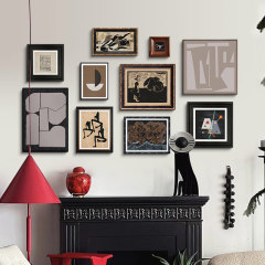 中古風裝飾畫客廳沙發背景牆走廊玄關掛畫美式復古高級感組合壁畫