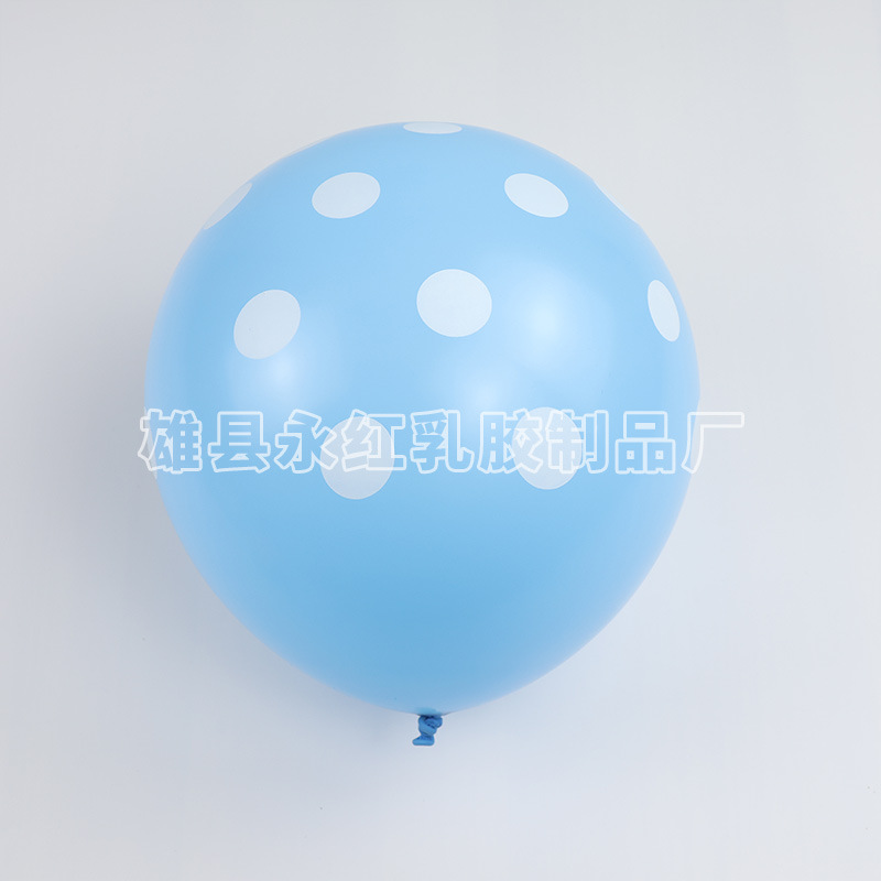 12 pulgadas ondulado punto de globo espeso punto de color globo impreso globo de látex redondo