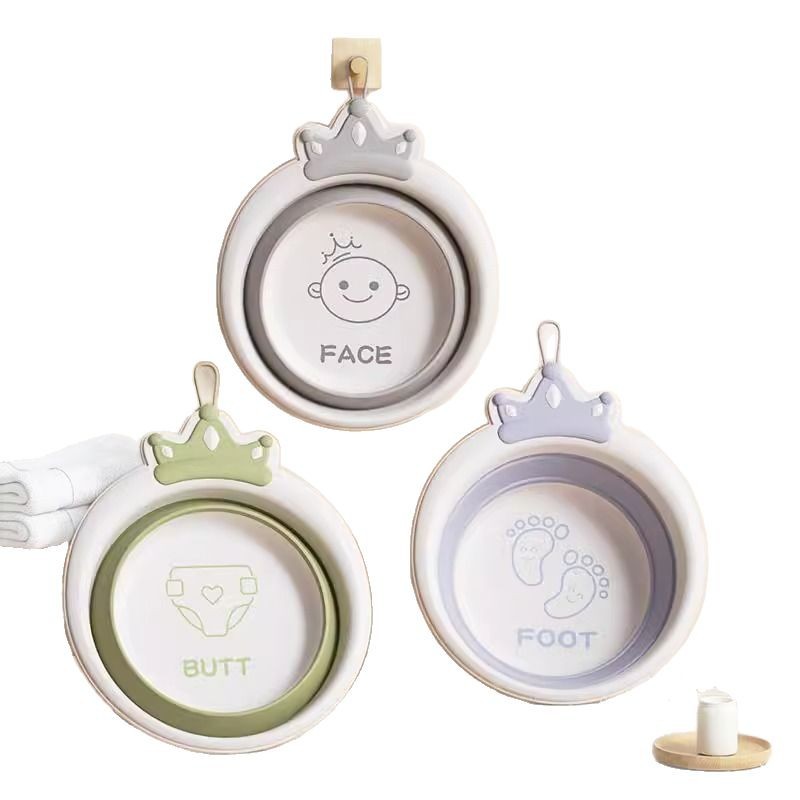 Lavabo plegable para niños, lavabo portátil para recién nacidos, lavabo de plástico grueso para bebés, lavabo pequeño para bebés domésticos