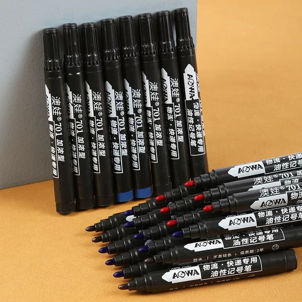Marker Pen Waterproof Non-Fading Oily Refillable Thick Pen Logistics Express Office Special Marking Marker Pen