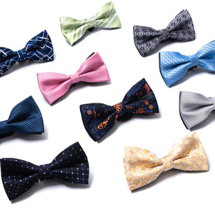Bow tie men's formal dress wedding Korean wave double groom wedding men and women solid color bow bow wholesale spot