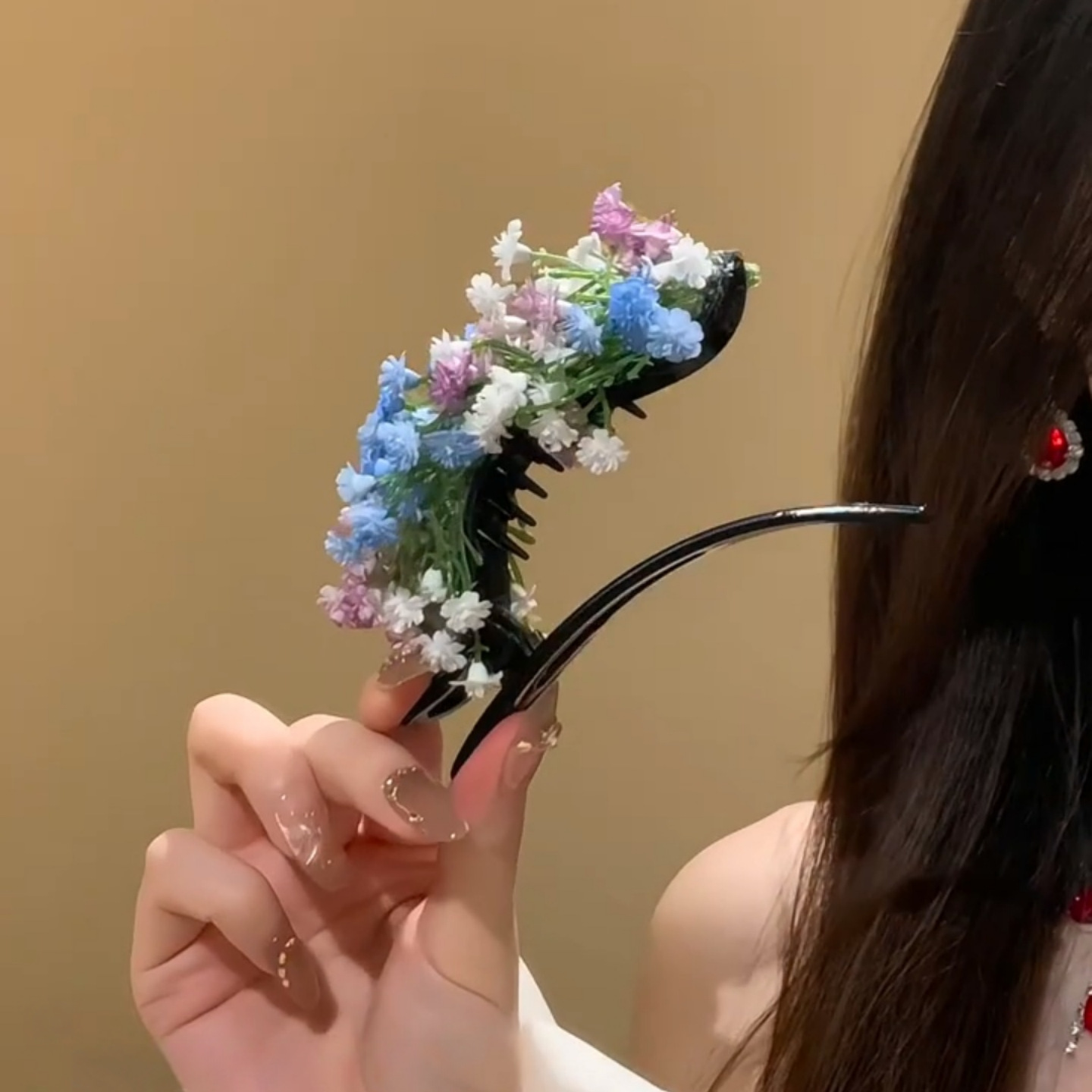 안개꽃 대형 덕빌 클립 싱글