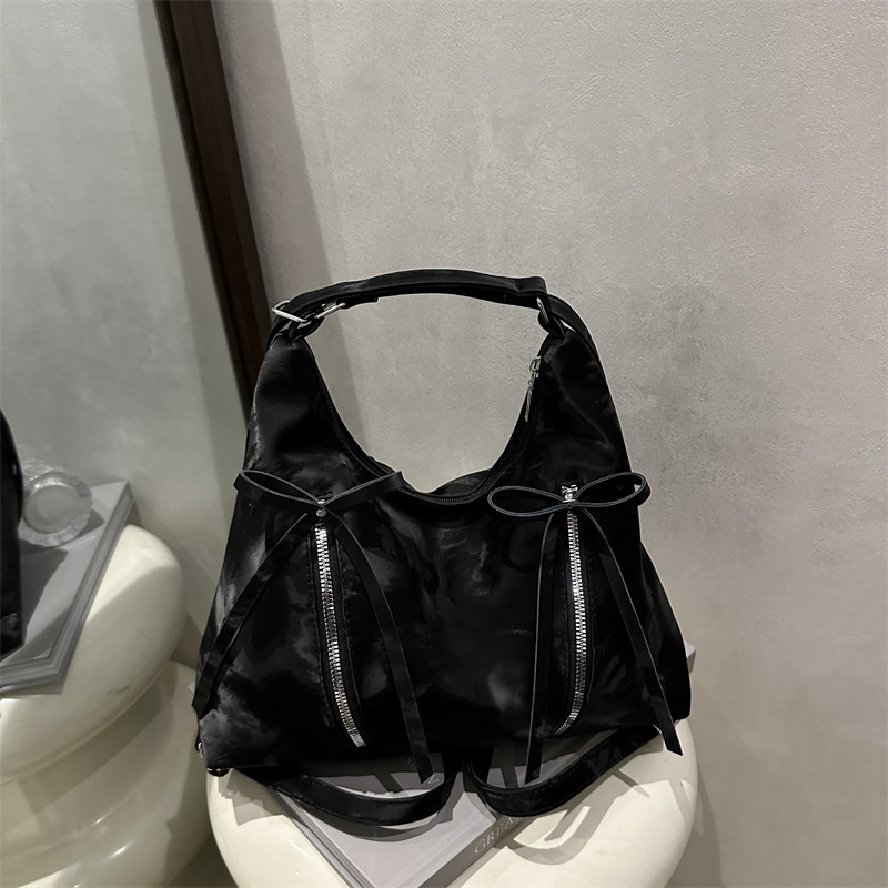 Bolsa de hombro retro suave pitot bolso arco 2025 nueva moda moda coreana bolsa de hombro de gran capacidad casual