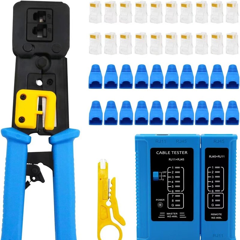 Through-Hole Network Cable Pliers, Multi-Functional Perforated Network Cable Pliers, Line Tester Crystal Head Network Cable Pliers, Crimping Pliers, Network Pliers