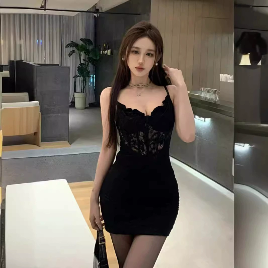 Кружевное зимнее sexy платье для полки столика, браслет, поясная сумка, юбка, мини-юбка, V-образный вырез, акцент на бедро