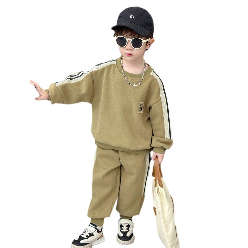 2024 nueva ropa para niños, traje de otoño para niños, ocio para niños, estilo occidental, niño, bebé, primavera y otoño de dos piezas