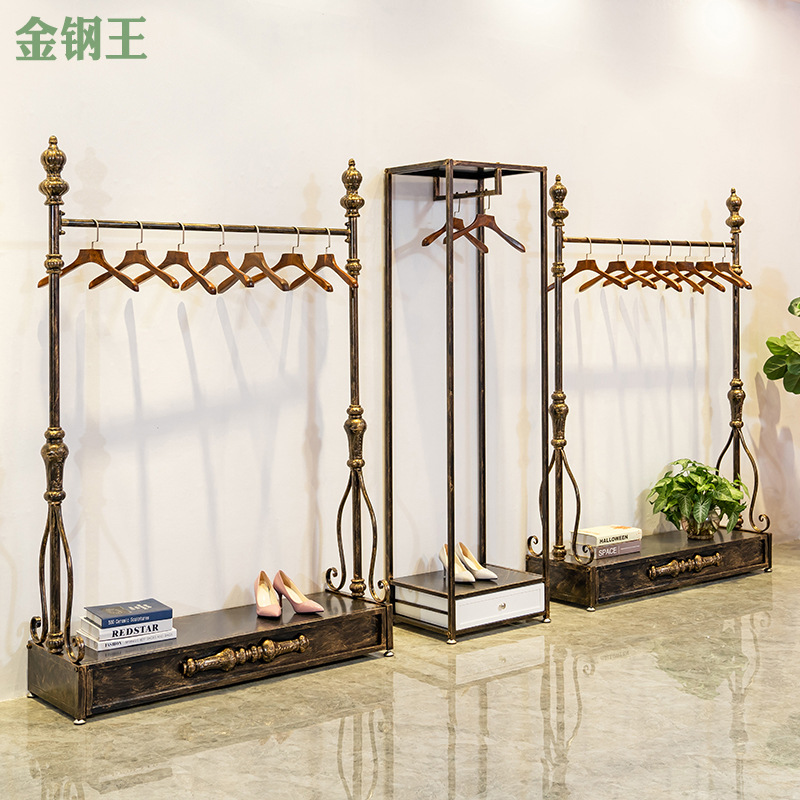Coat Rack Floor Bedroom Clothes Rack Gantry Rack Home Decorative Cabinet Clothing Store Shelf Display Rack