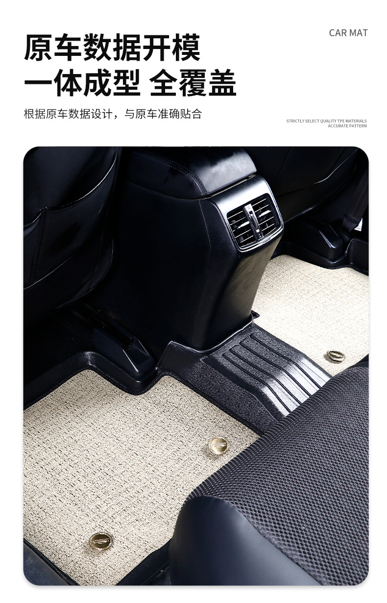Full-Coverage Tpe Car Floor Mats, Double-Layer Detachable and Wear-Resistant, Suitable for All Car Models