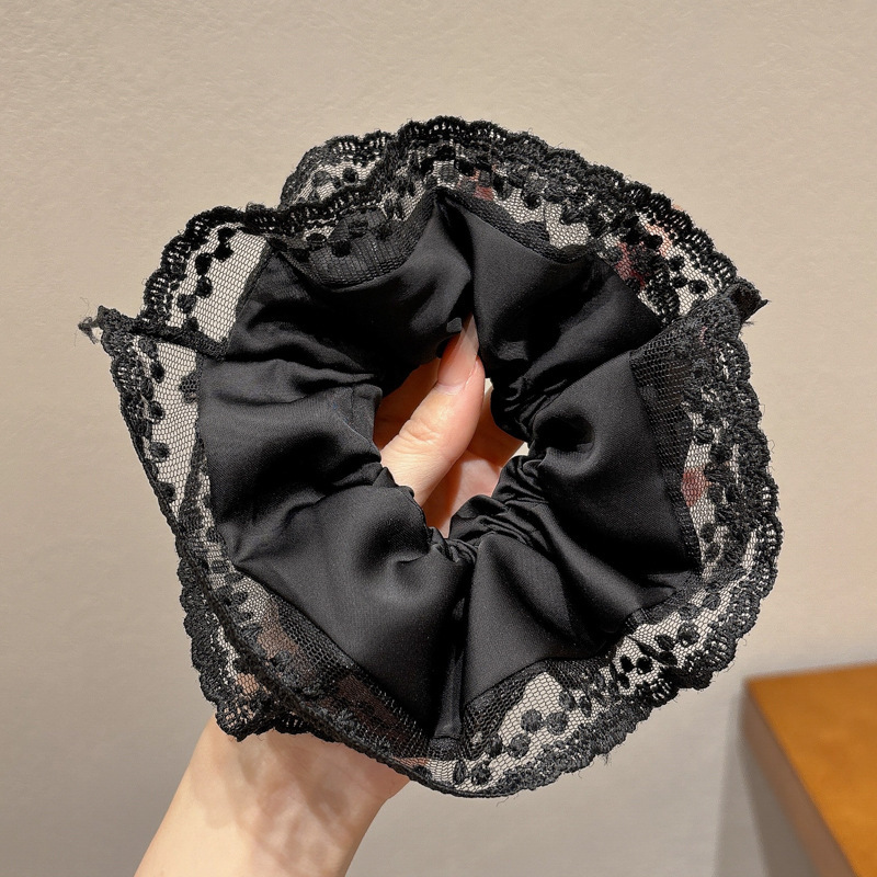 Dulce lazo de encaje, lazo de intestino grueso, lazo para el cabello femenino, sentido de la atmósfera pastoral, cuerda para la cabeza, cuerda para el cabello floral japonesa, mujer