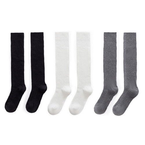 Wholesale 200 needle versatile cotton socks knee-high socks autumn and winter solid color black and white long socks mid-tube JK pressure slimming socks