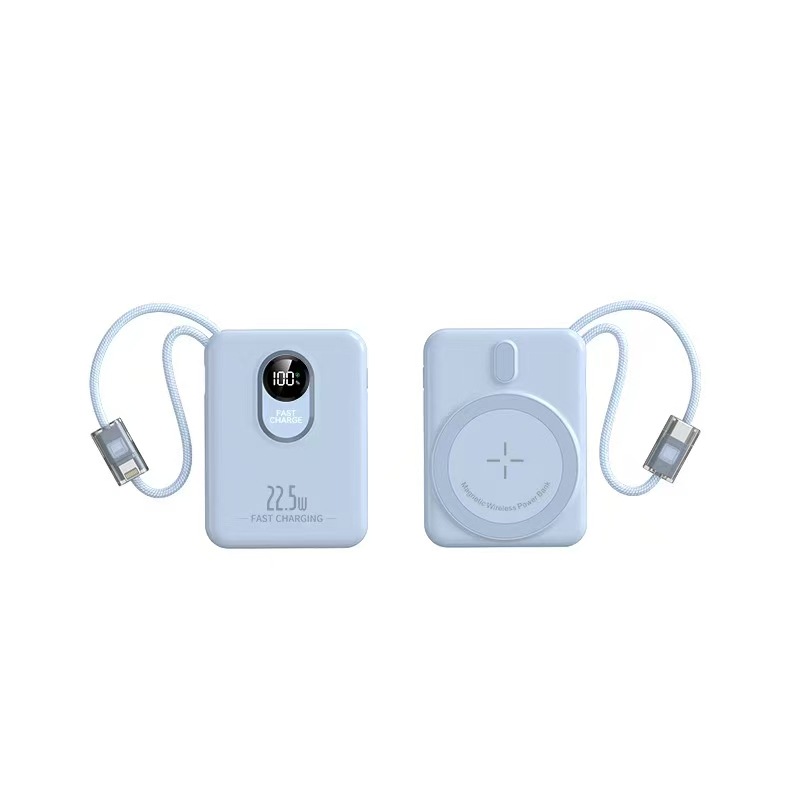 Nueva pantalla digital inteligente de carga rápida bidireccional compacta de gran capacidad, atracción magnética portátil, punto de energía móvil