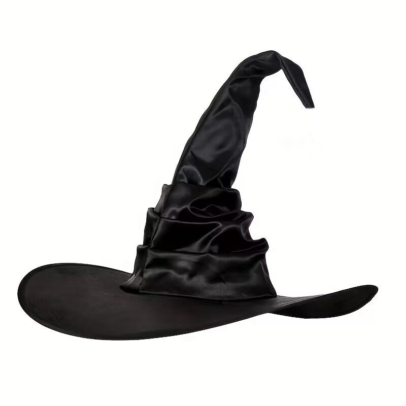 Cross-border Halloween plegado sombrero de bruja suministros de fiesta fiesta vestido negro araña bisela sombrero de bruja