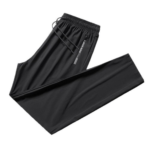 Zipper pants for men, new for spring and autumn, quick-drying sporty casual long pants, loose large size air-conditioning pants, casual sanitary pants