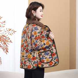 一件代发冬季新款时尚百搭加绒加厚女士中老年妈妈装保暖棉服2025