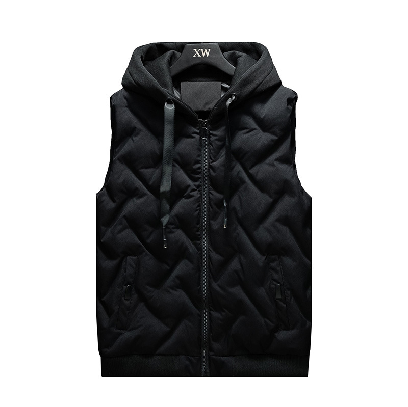 Herrenbekleidung Herren Baumwollweste Winter Herren neuer Stil Kapuzenweste Baumwollweste Jacke Arbeitskleidung Klasse Uniform Druck Logo_voghion.com