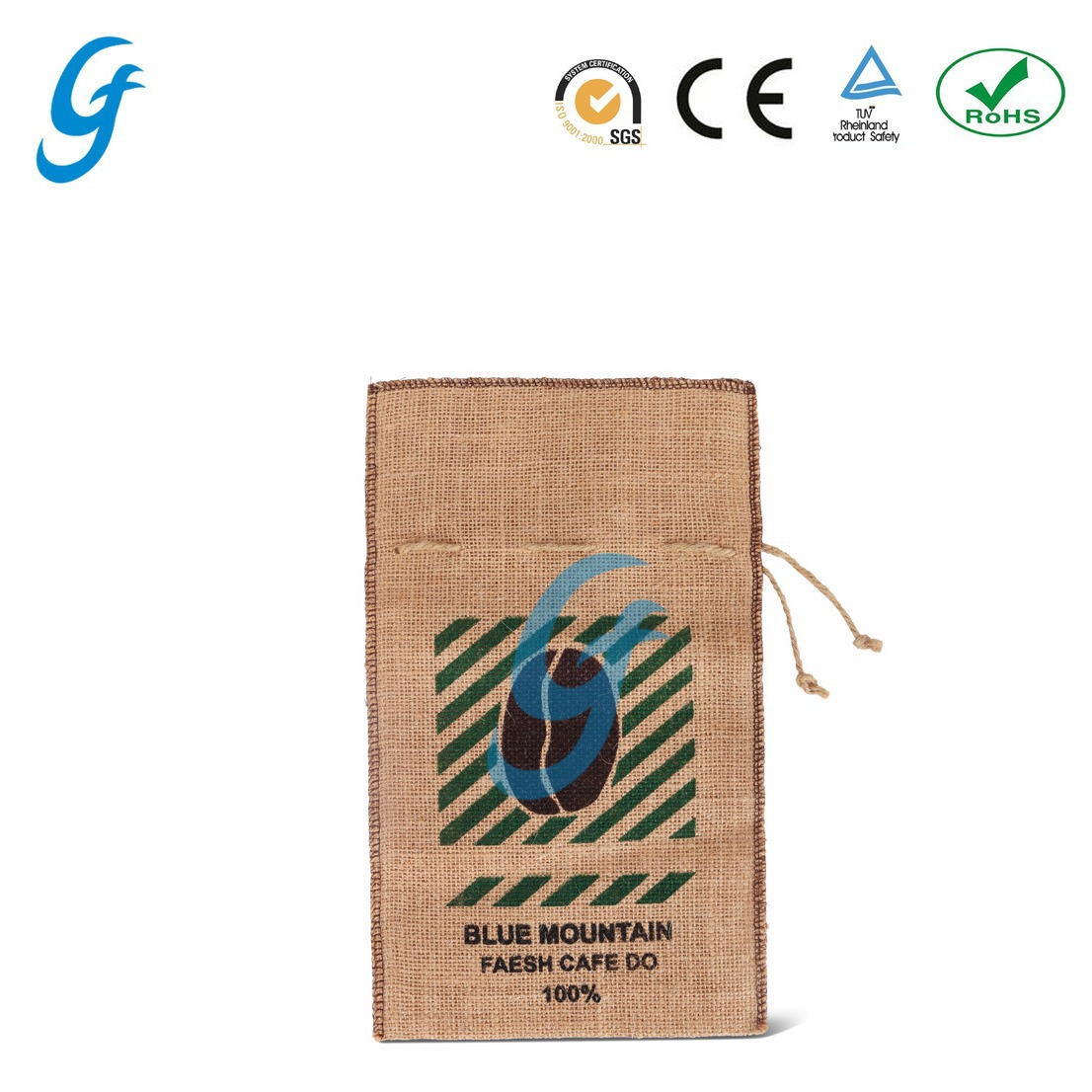 精美热销款式亚麻布袋  咖啡豆包装束口袋
