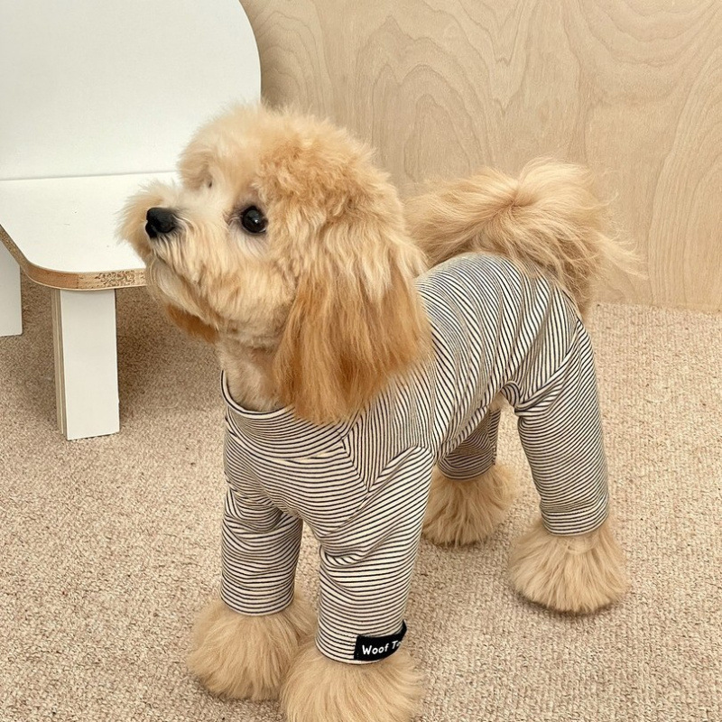 Dog Clothes New Autumn/Winter Striped One-Piece Four-Legged Coat Warm Home Wear for Small Dogs Teddy Bichon Base Shirt Dog Clothes New Autumn/Winter Striped One-Piece Four-Legged Coat Warm Home Wear for Small Dogs Teddy Bichon Base Shirt