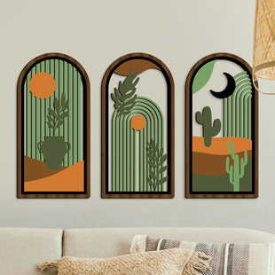Cross-Border Amazon Hollow Wooden Hanging Wall Decoration Pendant Wall Hanging Pastoral Style Bedroom Living Room Wall Decoration