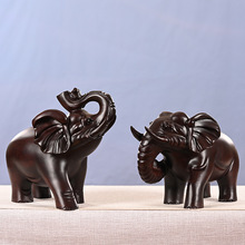 直播供货 非洲黑檀木葫芦大象木雕摆件 开业家居摆件木质工艺礼品