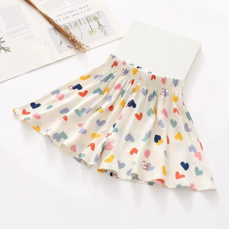 Стильные шорты-юбка для девочек, лето 2025, новая детская одежда, модные повседневные юбки-шорты для верхней одежды