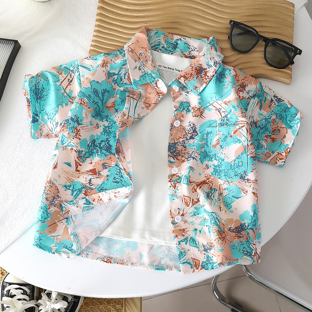 Camisas infantiles para niñas, camisas infantiles de verano, camisas infantiles de primavera, camisas infantiles de estilo portugués, camisas infantiles de calles fritas para niños