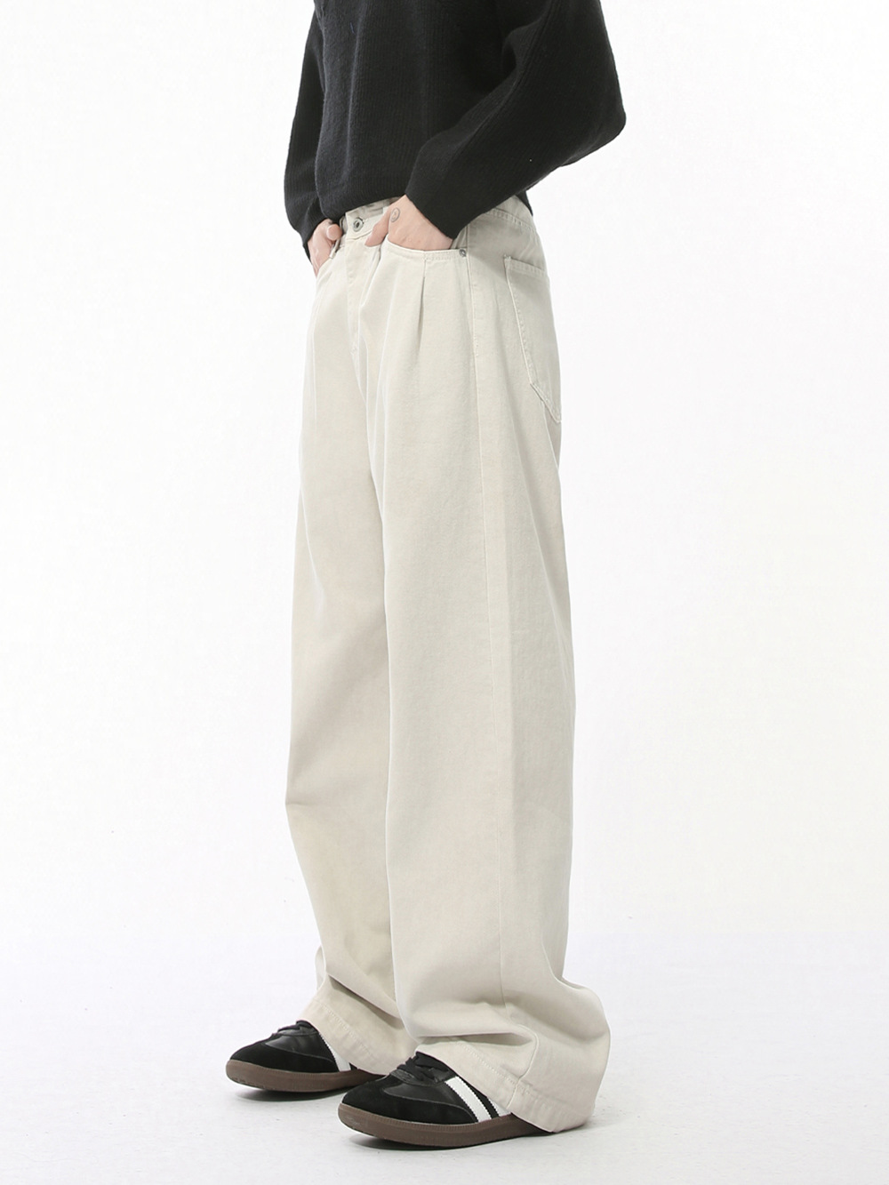 MTLCLOTHES Hombres| Nuevos productos de otoño básicos de algodón limpio ajustado jeans de color sólido simple