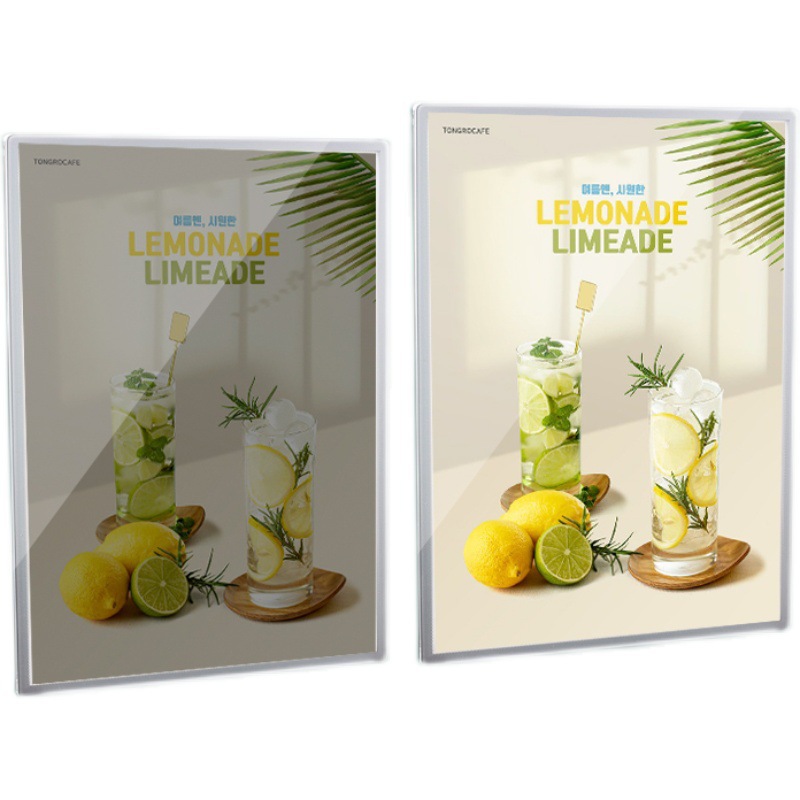 广告牌超薄灯箱挂墙式钢化玻璃餐厅招牌发光海报菜单led点餐招牌